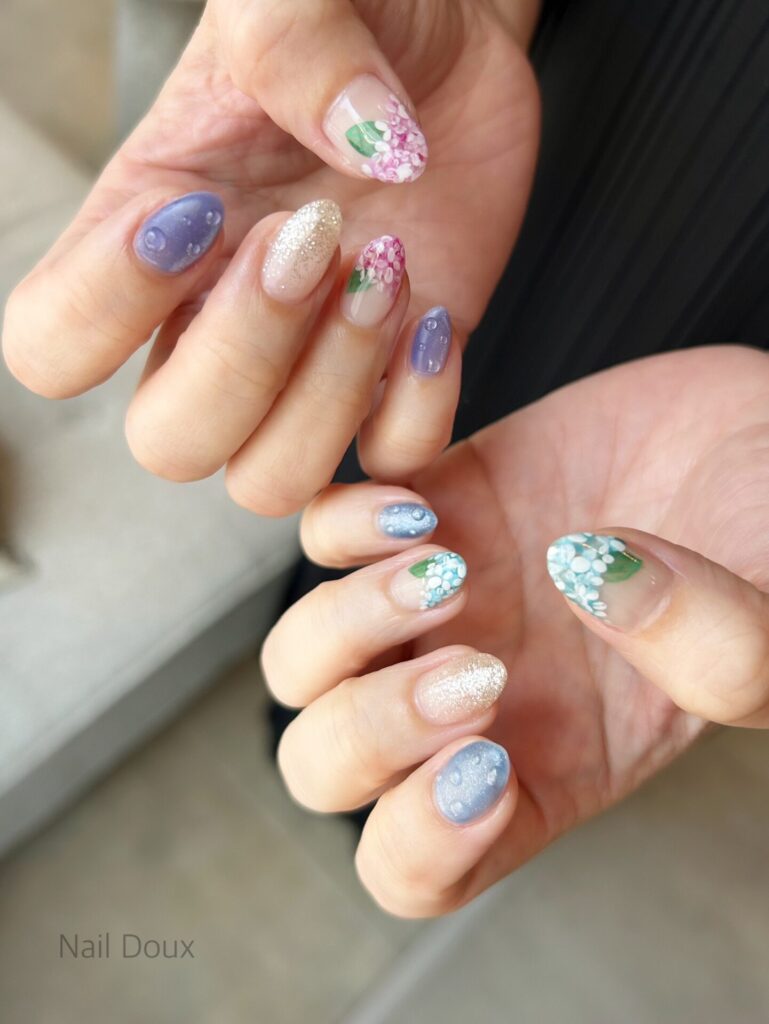 紫陽花ネイル
